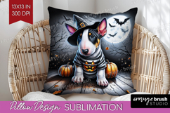 Bull Terrier Dog Pillow Sublimation Halloween Pillow Cover Product Image 1