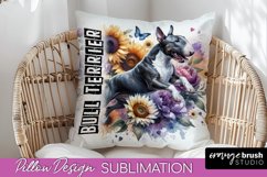 Dog Pillow Cover - Dog Mom Floral Pillow Sublimation Product Image 1