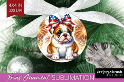 Bulldog Dog Ornament PNG Patriotic Dog PNG Sublimation Product Image 1