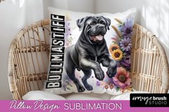 Dog Pillow Cover - Dog Mom Floral Pillow Sublimation Product Image 1