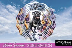Bullmastiff Wind Spinner Dog Sublimation Floral PNG Product Image 1