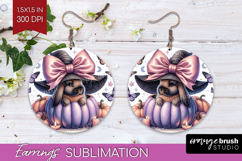 Bunny Halloween Round Earrings Coquette PNG Sublimation Product Image 1