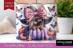 Bunny Halloween Tumbler Wrap Coquette Tumbler PNG Product Image 1