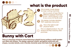 Standing Bunny with Flower Cart - Laser Cut File, SVG Easter Product Image 2