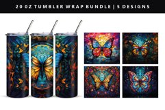 Butterfly 20oz Tumbler Wrap | Sublimation PNG Design Product Image 1