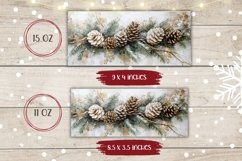 Watercolor Christmas Mug Template, Christmas Pine Cone Mug Product Image 2