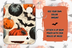 Cartoon Pumpkins Money Card Design, Cartoon Bats Money Card Product Image 2