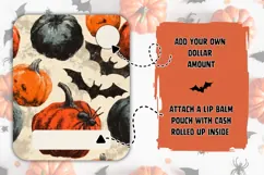 Cartoon Pumpkins Money Card Design, Cartoon Bats Money Card Product Image 2