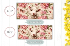 Floral Easter Lamb Mug Design, Easter Mug Template Product Image 2