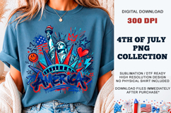 America Sketch Liberty PNG | Patriotic Graffiti DTF Product Image 3