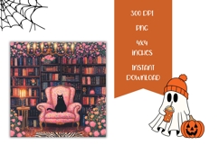 Pink Halloween Square Coasters, Fantasy Square Coaster PNG Product Image 2