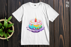Colorful Birthday Cake Clipart Sublimation PNG Product Image 2