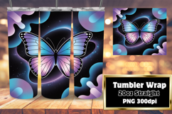 VIBRANT 20oz PNG Tumbler Wrap , Butterfly Product Image 1
