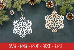 Snowflake laser SVG PNG| Christmas Snowflakes ornament Product Image 1