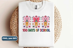 100 Days of School PNG, Pencil Bow PNG design Product Image 1