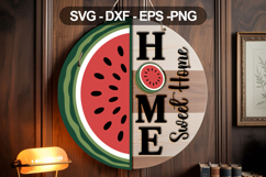 Watermelon Home Sweet Home SVG Summer Door Sign Design Product Image 2