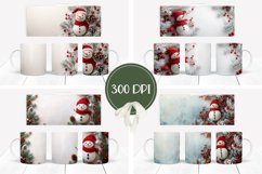 Snowman Mug Wrap Design, Christmas Mug Template Product Image 2