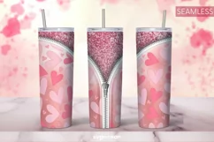 Pink Love Hearts Tumbler Wrap | Skinny 20 oz | Sublimation Product Image 1