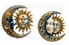 Moon, Sun, Stars, Fantasy, Ephemera, PNG, Clipart Product Image 2
