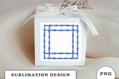 Watercolor Blue Bamboo Frame PNG Product Image 2