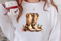 Western Christmas Cowboy Clipart Sublimation, Christmas PNG Product Image 2