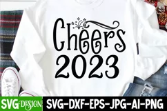 Cheers 2023 SVG Cut File,Happy New Year SVG Cut File Product Image 1