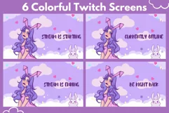 Animated Twitch Screens - Bunny Girl, Kawaii Twitch Overlay Product Image 2