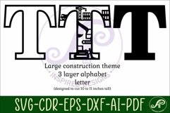 Construction Large T wall Letter 3 layer sign Product Image 2