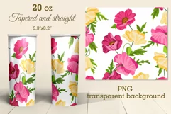 Tumbler Sublimation Design Summer Flowers Poppies PNG files Product Image 2