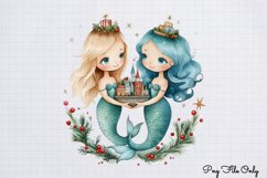 Christmas Mermaid Clipart Bundle PNG Product Image 3
