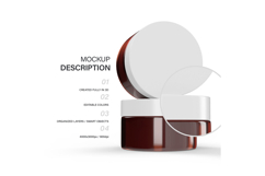 Amber Glass Jars - PSD Mockup Product Image 2