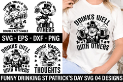 Funny Drinking St Patrick's Day SVG Design - Drink triple se Product Image 1