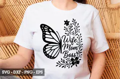 Wife Mom Boss SVG Design - Mother's day SVG Design Product Image 3