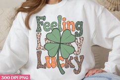 Feeling Lucky PNG, Groovy ST Patricks Sublimation PNG Product Image 1