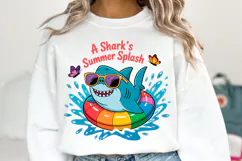 A Shark's Summer Splash svg | Svg Cut Files | Shirt Svg Product Image 3