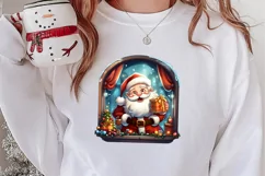 Cute Christmas Santa Claus Peeking Clipart, Christmas PNG Product Image 2