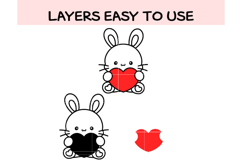 Cute Bunny Heart SVG Bundle | Valentine&#039;s Day Crafts Product Image 2