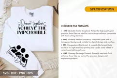 Dream together achieve the SVG - Dream Sleeve T-Shirt Design Product Image 2