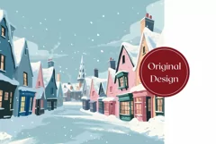 Christmas Village Tumbler Design, Magical Town Tumbler Wrap Product Image 2