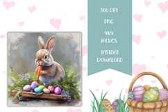 Easter Bunny Square Coasters, Easter Animals Sublimation Product Image 2