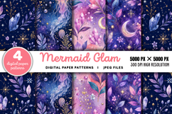 Mermaid Glam Seamless Digital Paper JPG Product Image 1
