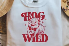 Vintage Funny Sarcastic Animal Hog Wild PNG Product Image 2