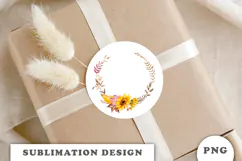Watercolor Autumn Pumpkins Wreath png Product Image 2