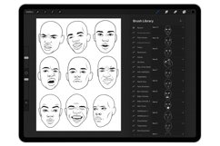 20 Procreate Black Man Face Emotion Stamp Brushes Product Image 3