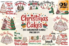 Christmas Cakes SVG Sublimation Bundle PNG 300 DPI Product Image 1