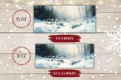 Winter Forest Mug Design, Winter Flowers Mug Sublimation Product Image 2