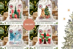 Christmas Town Santa Sack, Christmas Dog Santa Sack PNG Product Image 2