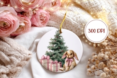 Christmas Rabbit Ornament, Christmas Tree Ornament PNG Product Image 2