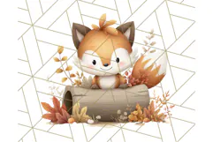 Woodland Autumn Critters PNG Clipart, Cute Fall Animals Product Image 2