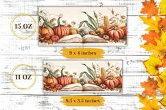 Fall Mug Wrap Design, Harvest Pumpkin Mug Sublimation Design Product Image 2